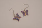 Vintage Abalone butterfly drop earrings
