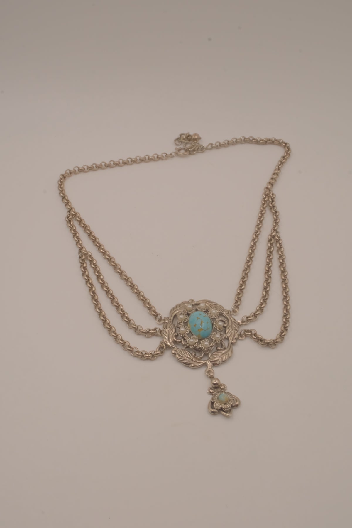 Vintage Victorian Revival festoon multi-strand drapery necklace