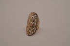 Vintage elongated filigree shield ring