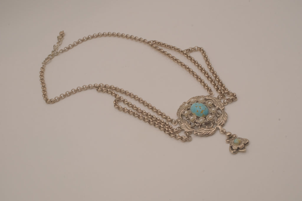 Vintage Victorian Revival festoon multi-strand drapery necklace