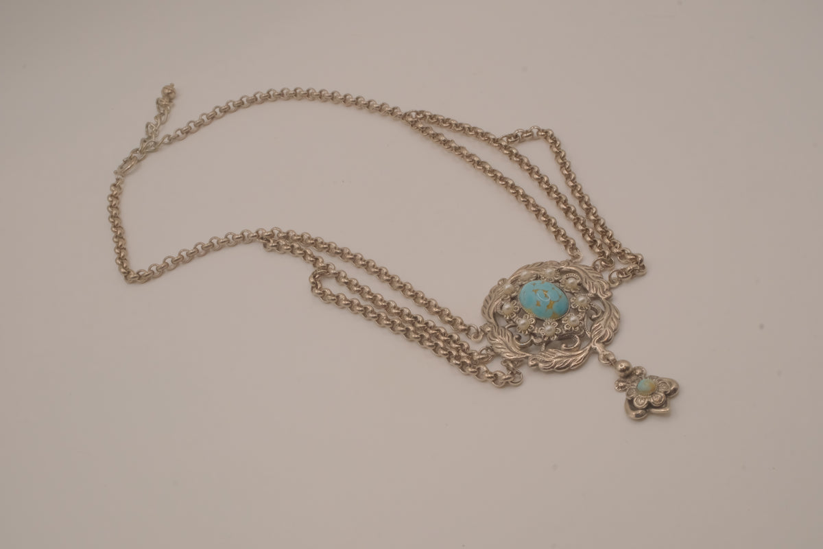 Vintage Victorian Revival festoon multi-strand drapery necklace