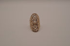 Vintage elongated filigree shield ring