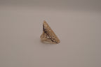 Vintage elongated filigree shield ring