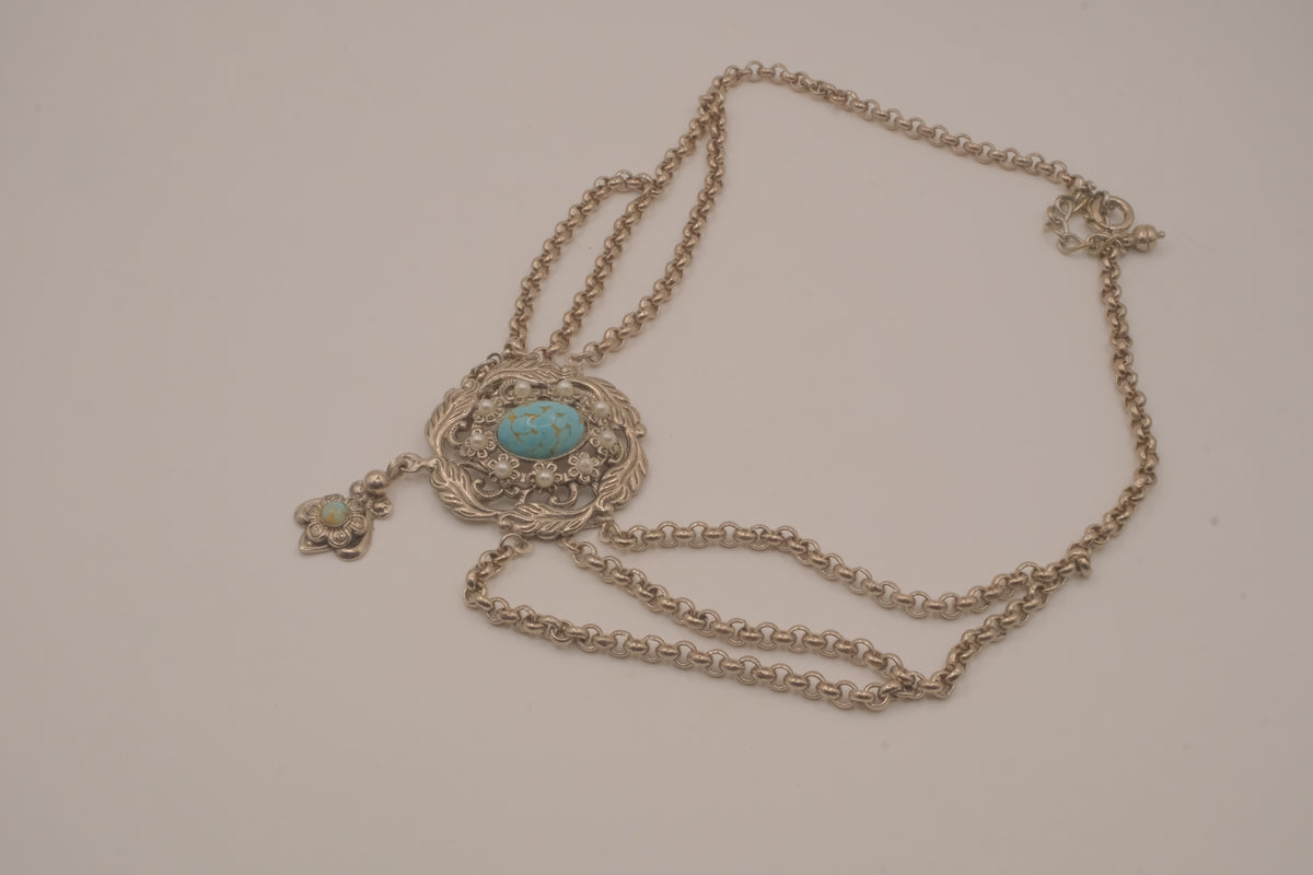 Vintage Victorian Revival festoon multi-strand drapery necklace