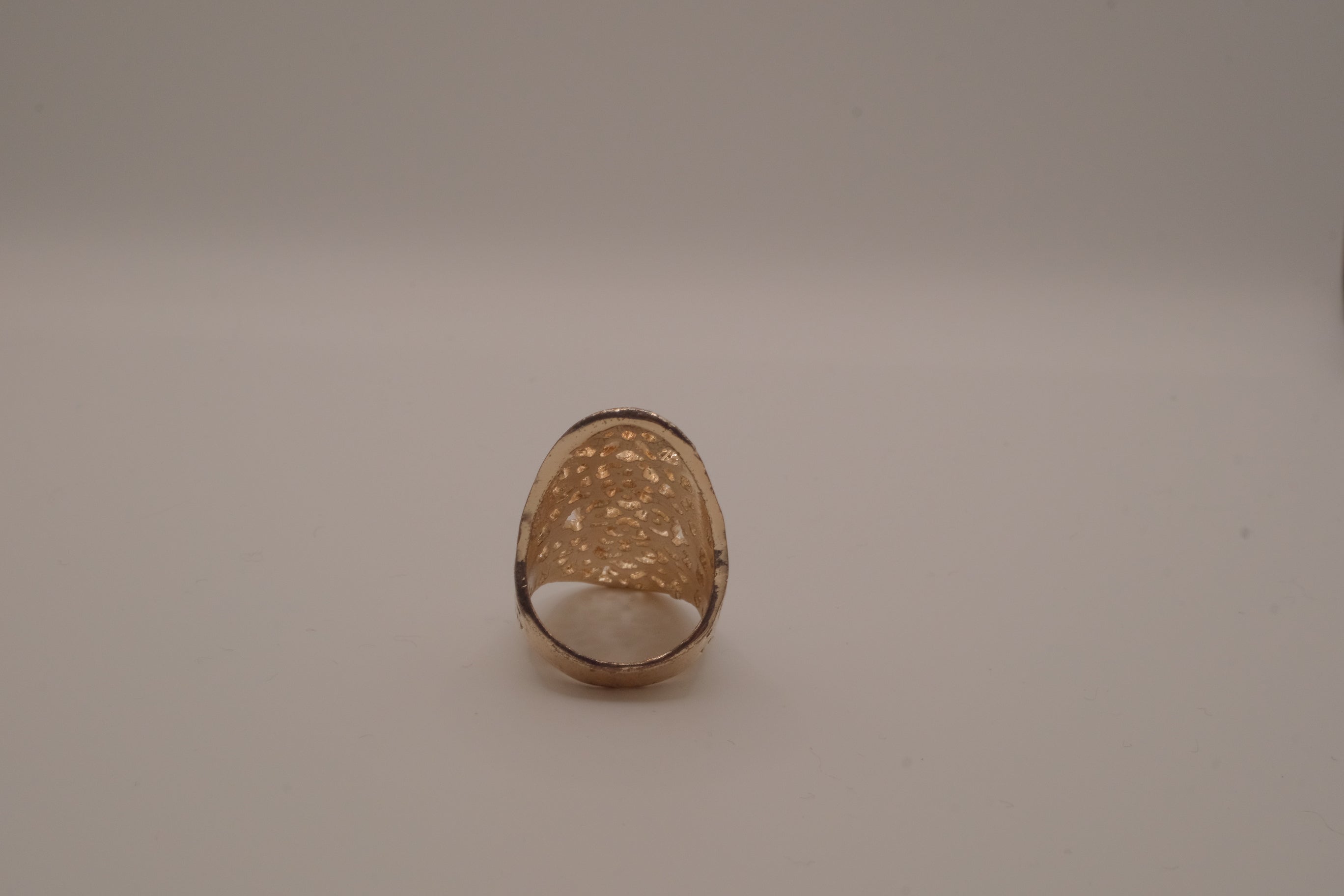 Vintage elongated filigree shield ring