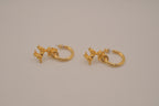 Vintage Gold tone poodle hoop earrings