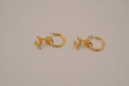 Vintage Gold tone poodle hoop earrings