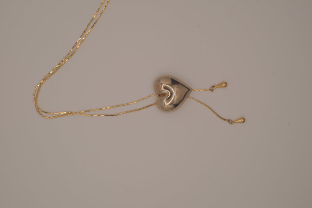 Heart bolo lariat necklace