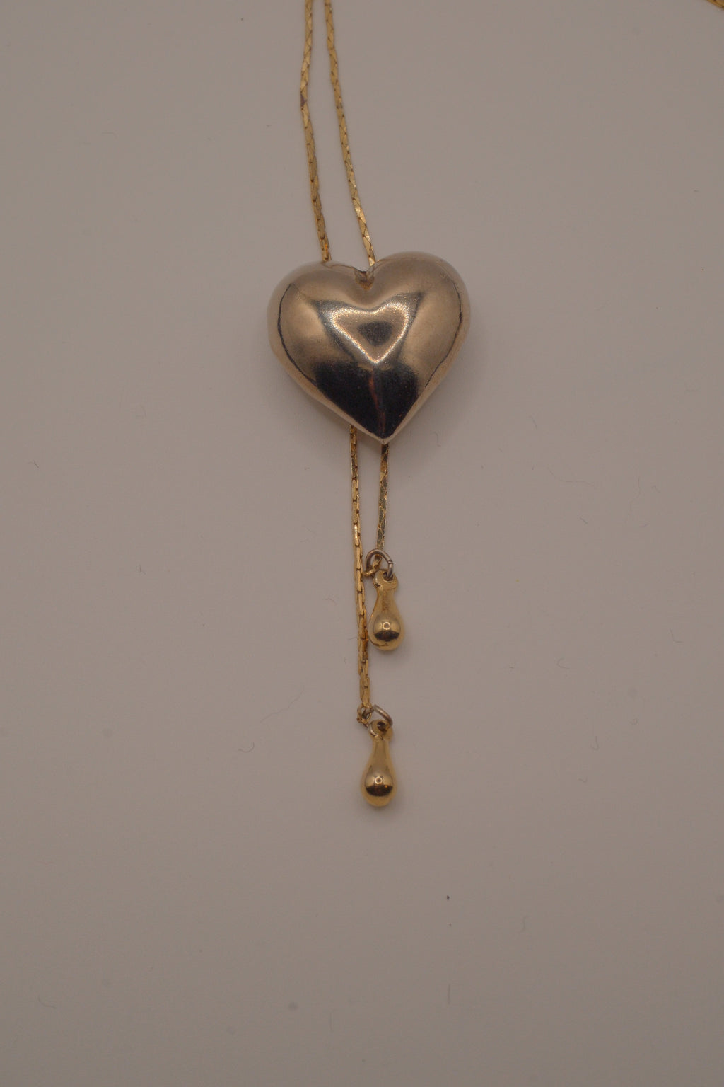 Heart bolo lariat necklace