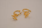 Vintage Gold tone poodle hoop earrings