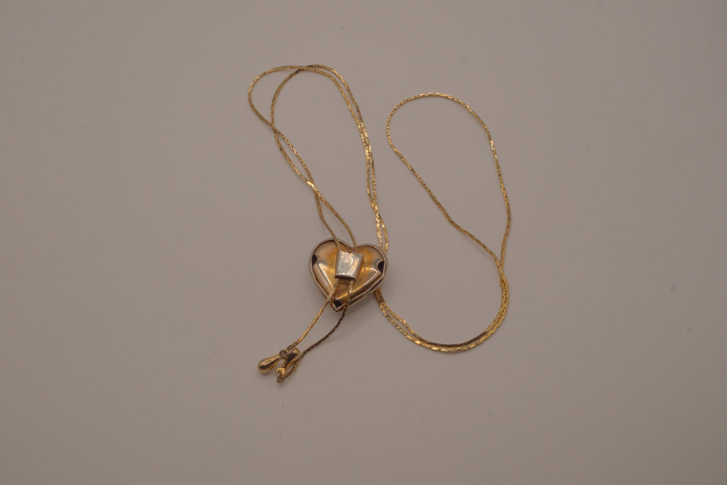 Heart bolo lariat necklace