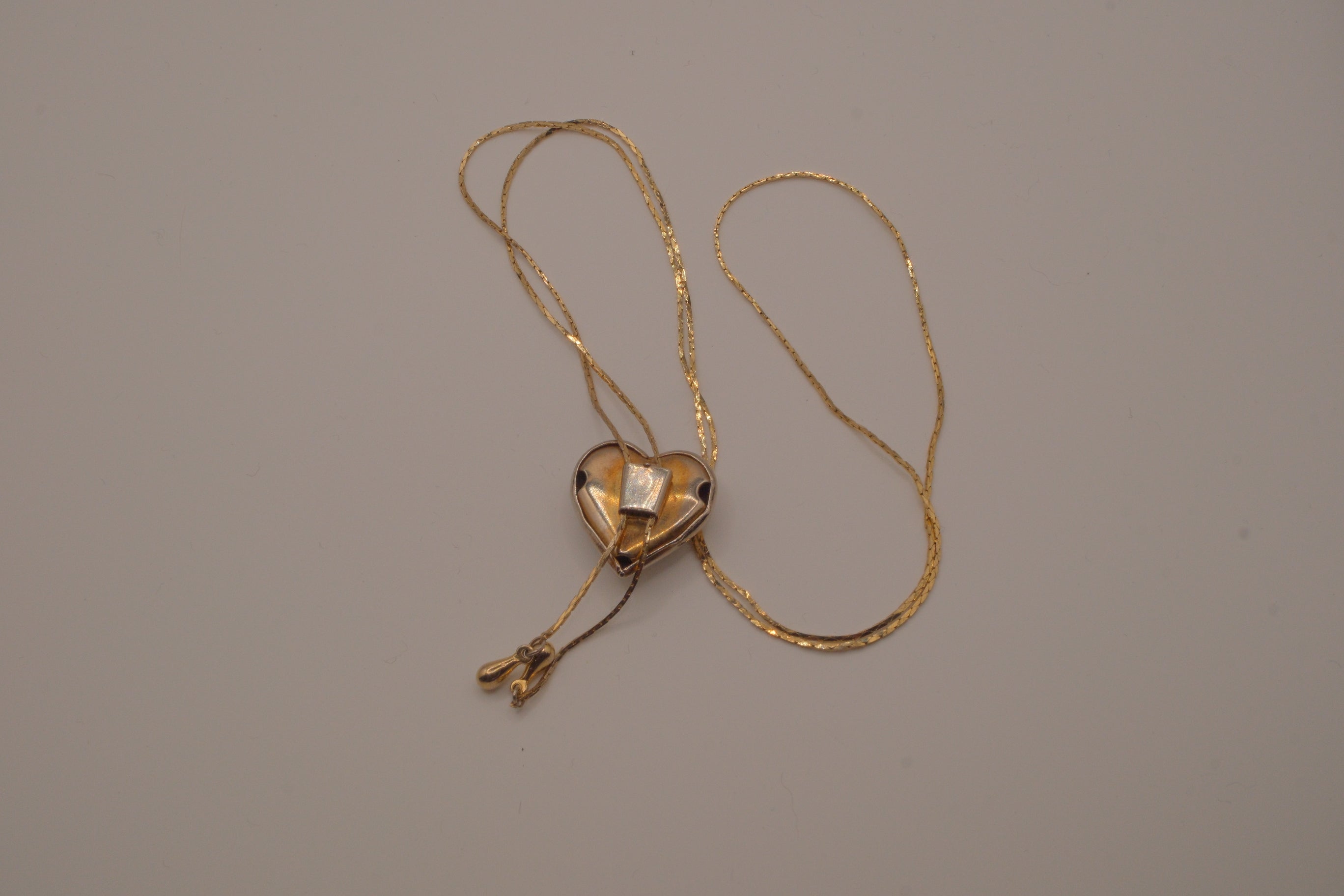 Heart bolo lariat necklace