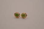 Vintage green nephrite jade stud earrings