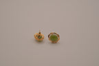 Vintage green nephrite jade stud earrings