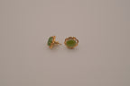 Vintage green nephrite jade stud earrings
