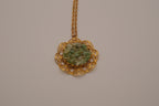 1970s vintage jade chip pendant necklace