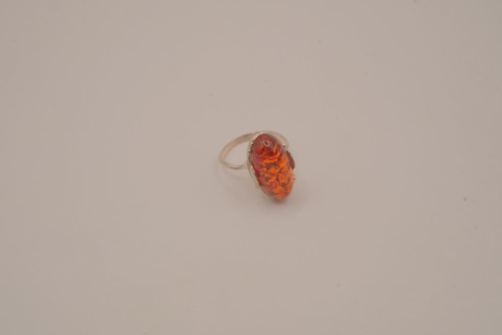 Sterling silver Classic Baltic Amber cocktail ring