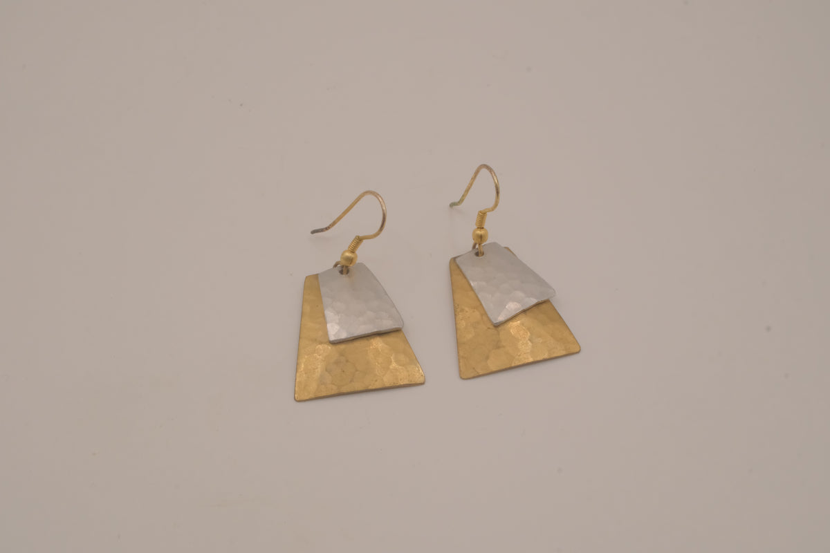Artisan mixed-metal dangle earrings