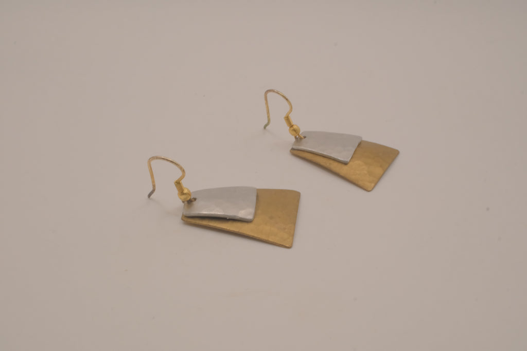Artisan mixed-metal dangle earrings