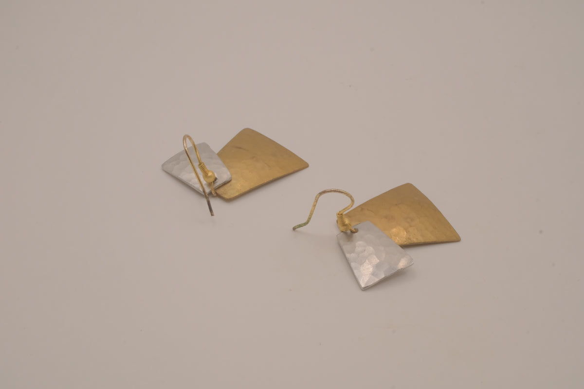 Artisan mixed-metal dangle earrings
