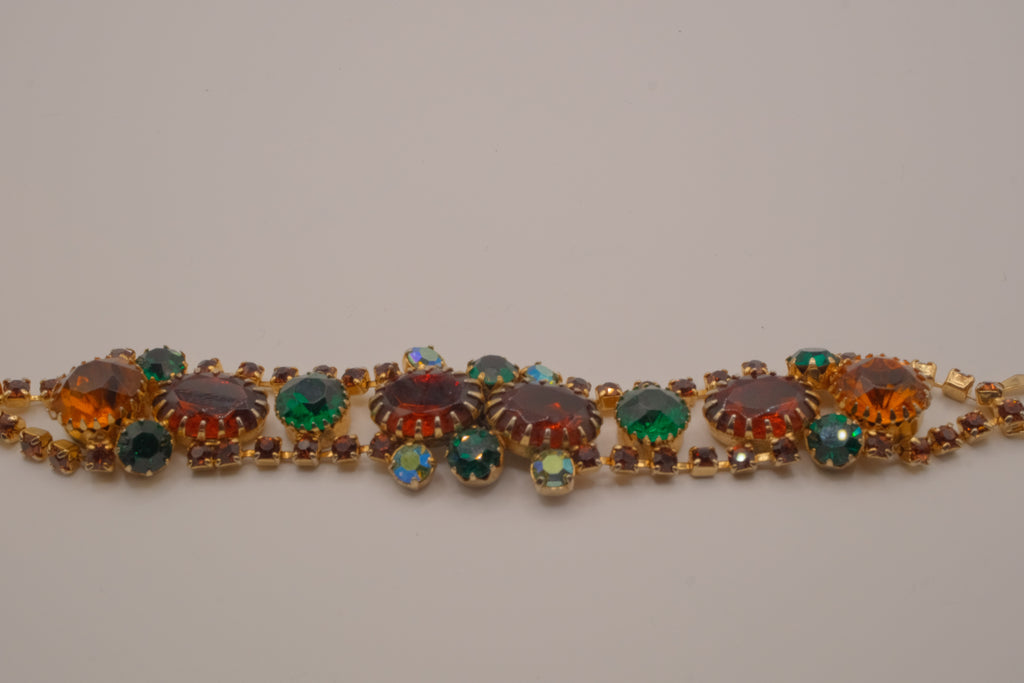 Vintage multi-gemstone link bracelet