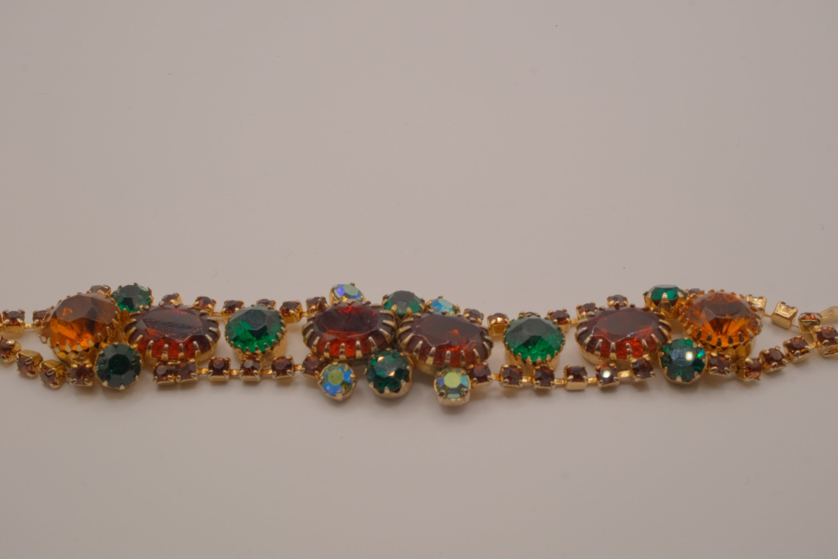 Vintage multi-gemstone link bracelet