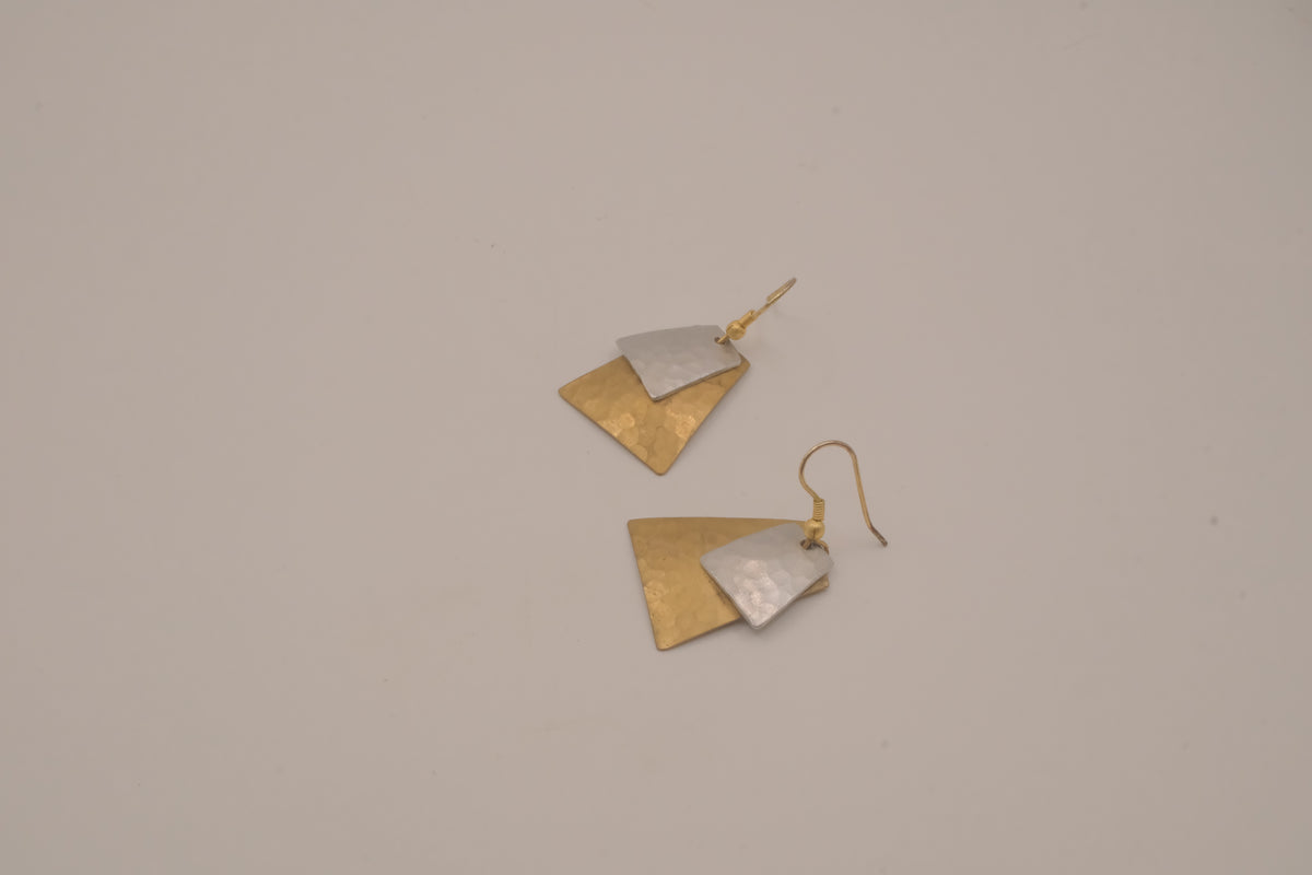 Artisan mixed-metal dangle earrings