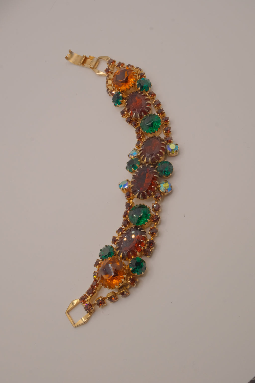 Vintage multi-gemstone link bracelet