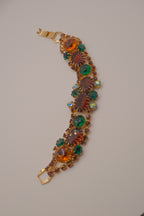 Vintage multi-gemstone link bracelet