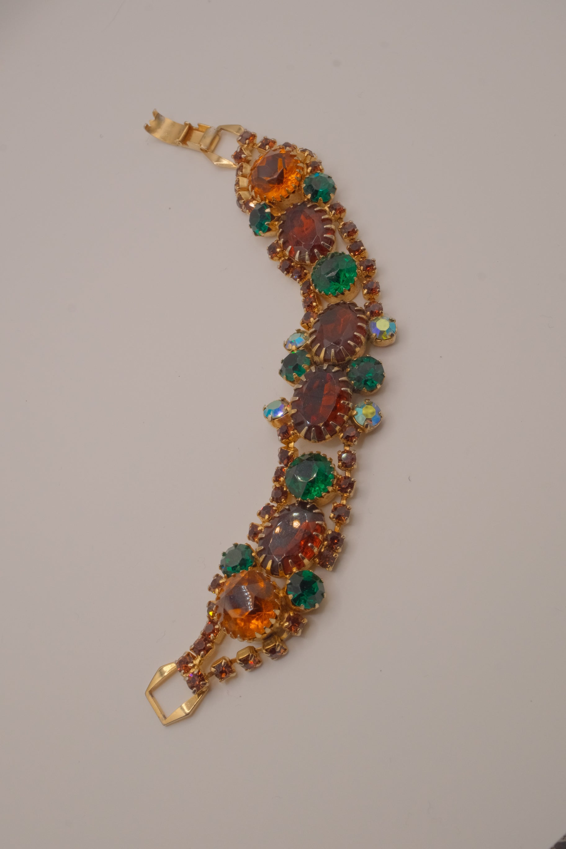 Vintage multi-gemstone link bracelet