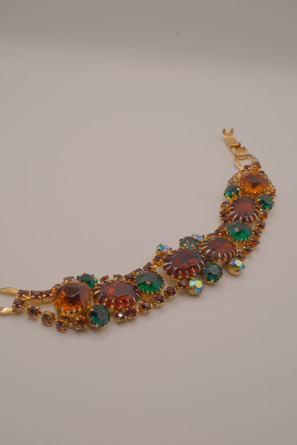 Vintage multi-gemstone link bracelet