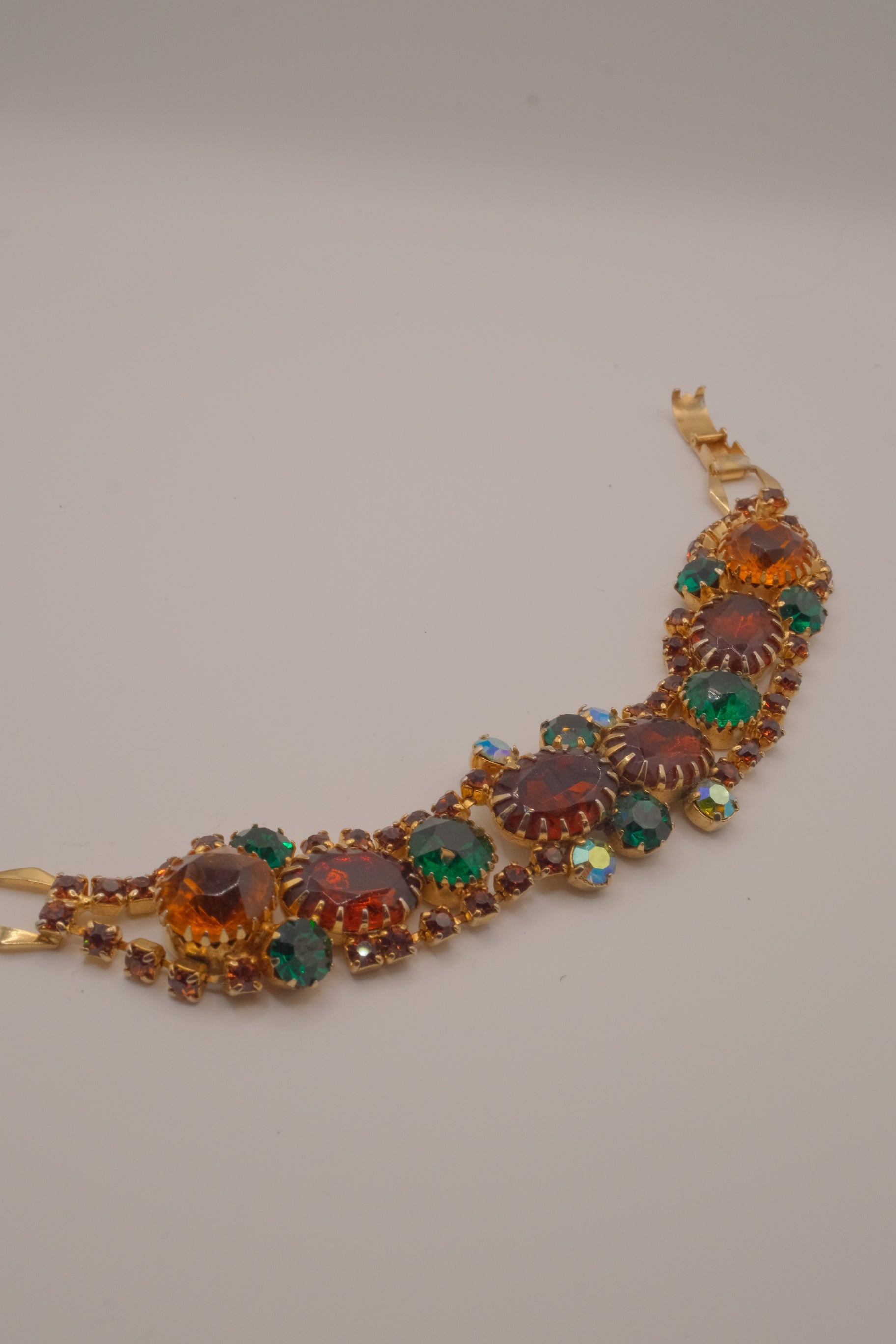 Vintage multi-gemstone link bracelet