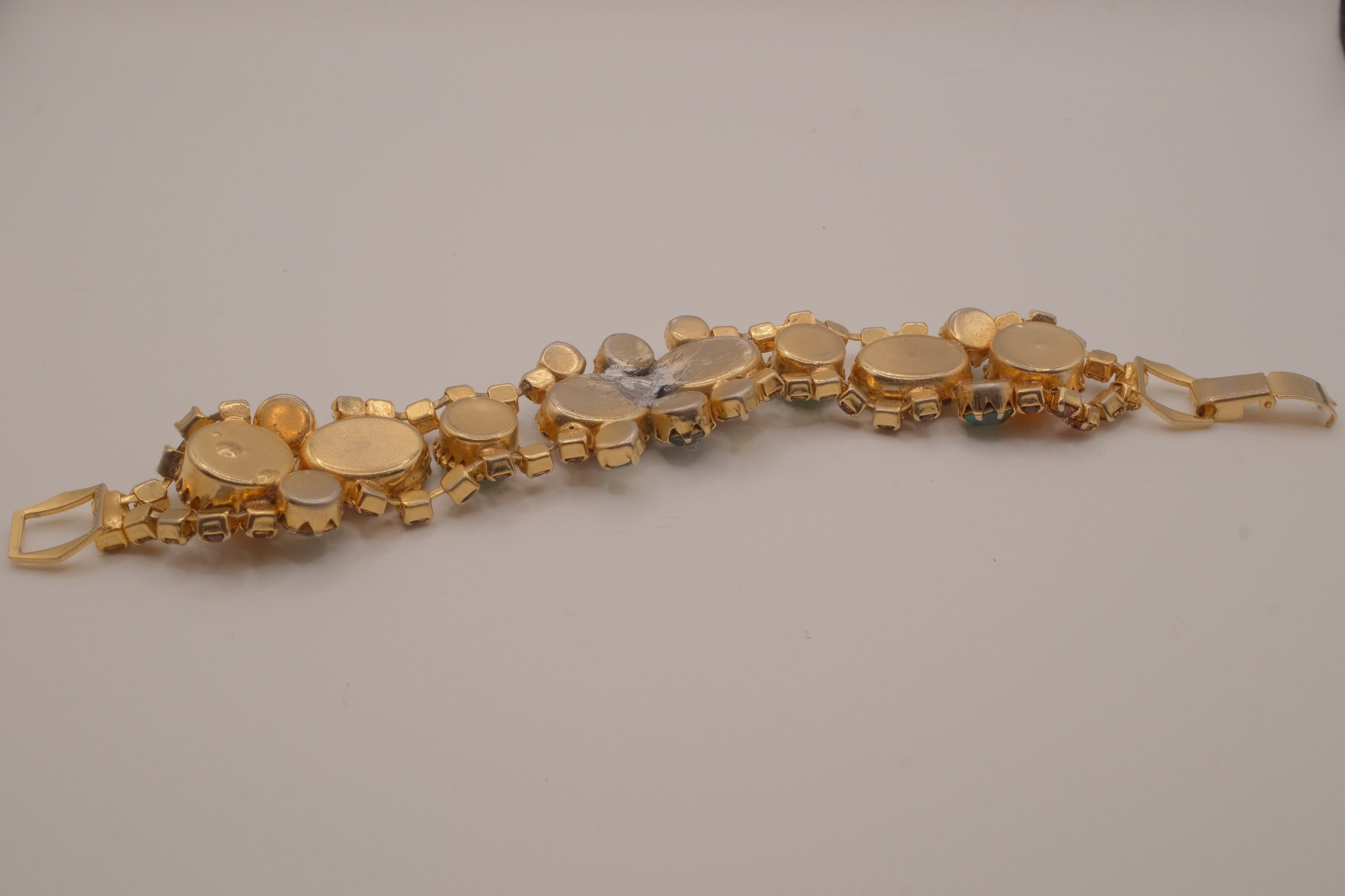 Vintage multi-gemstone link bracelet
