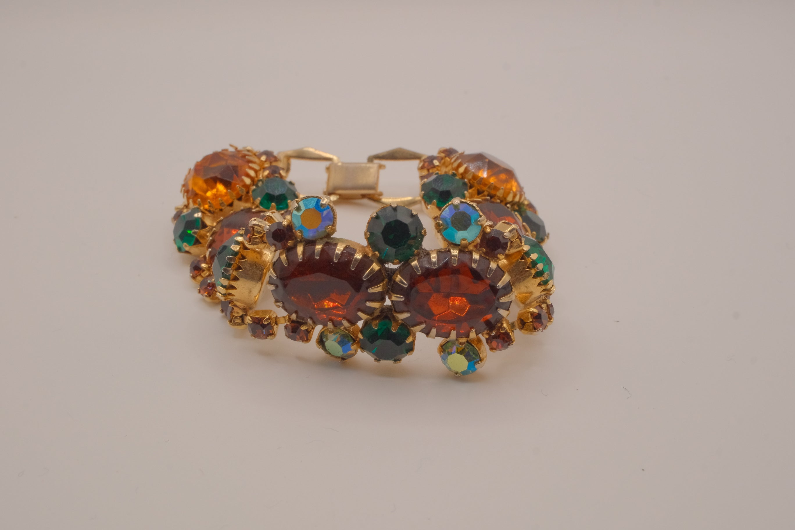 Vintage multi-gemstone link bracelet