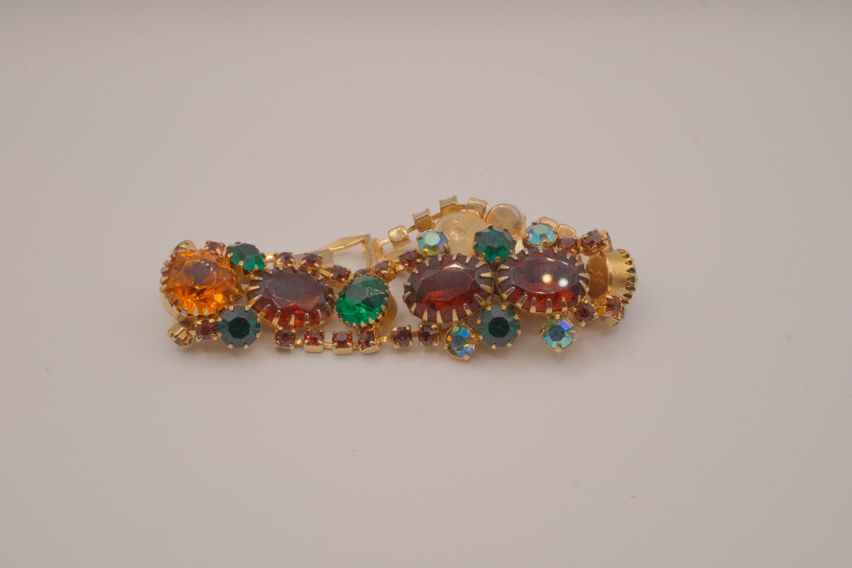 Vintage multi-gemstone link bracelet