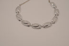 Vintage silver-tone filigree openwork link necklace