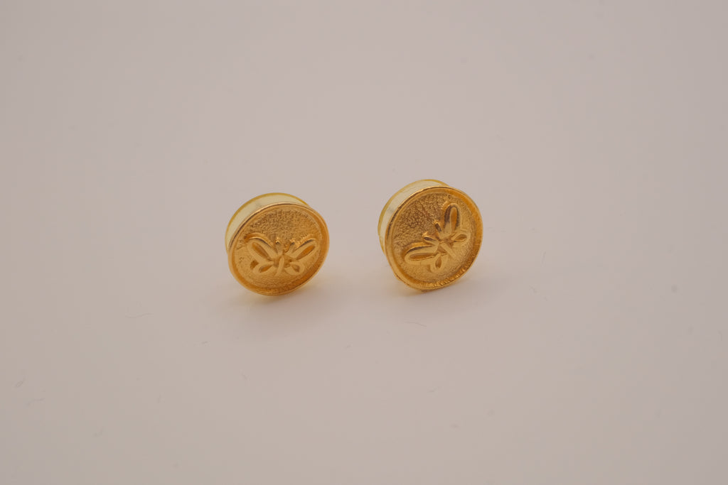 Vintage Butterfly coin-style earrings