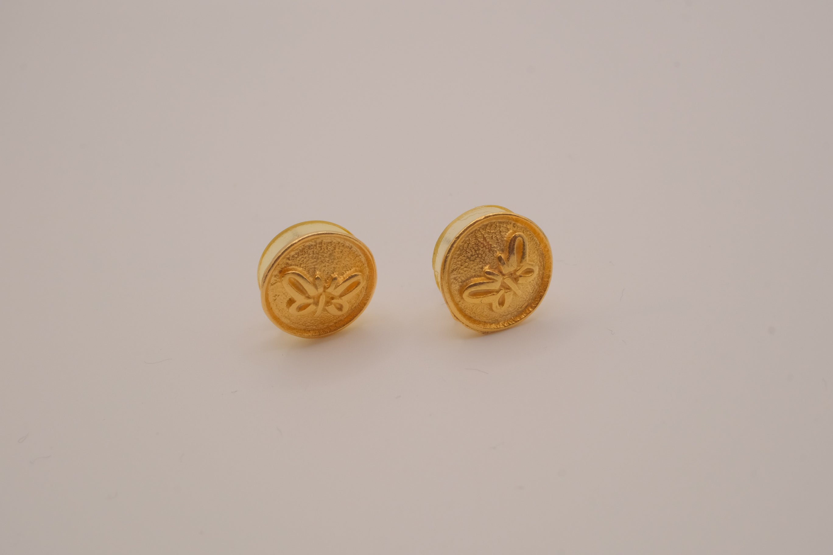 Vintage Butterfly coin-style earrings