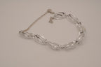 Vintage silver-tone filigree openwork link necklace