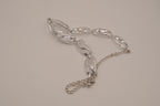 Vintage silver-tone filigree openwork link necklace