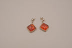Vintage Cushion-cut Baltic amber dangle earrings