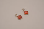 Vintage Cushion-cut Baltic amber dangle earrings