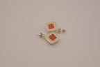 Vintage Cushion-cut Baltic amber dangle earrings