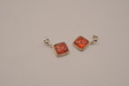 Vintage Cushion-cut Baltic amber dangle earrings