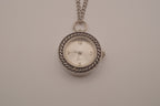 Round quartz pendant watch necklace