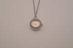 Round quartz pendant watch necklace