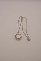 Round quartz pendant watch necklace