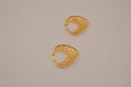 Gold-toned heart-shaped filigree hoop earrings