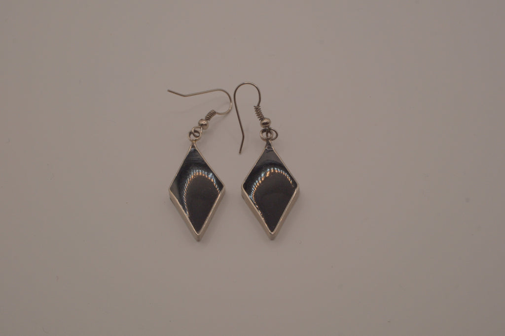 Sterling silver Black Onyx and Opal earrings