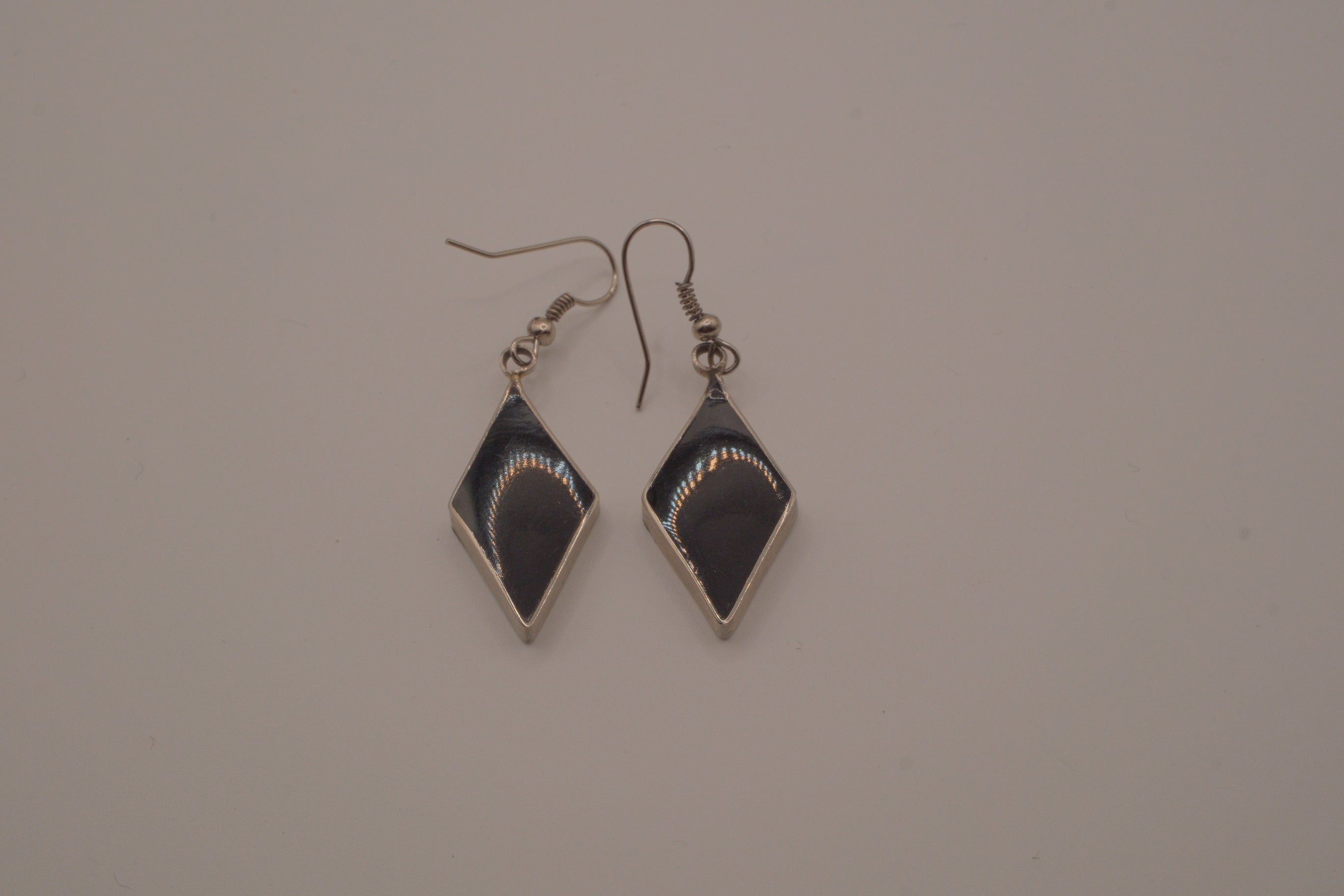 Sterling silver Black Onyx and Opal earrings